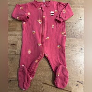 Pekkle Cozy Pink coffee cappuccino Kids One Piece footies size 6 months